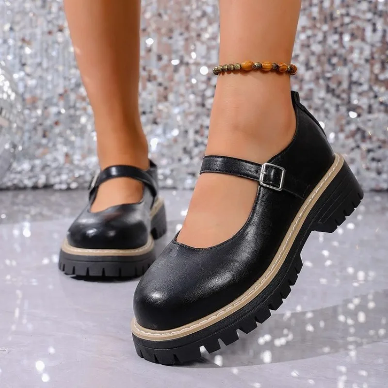 

2025 NEW Spring Autumn Bottom Women's Shoes New Square Heel round Toe Low Help Women's Low Heel Single Shoes