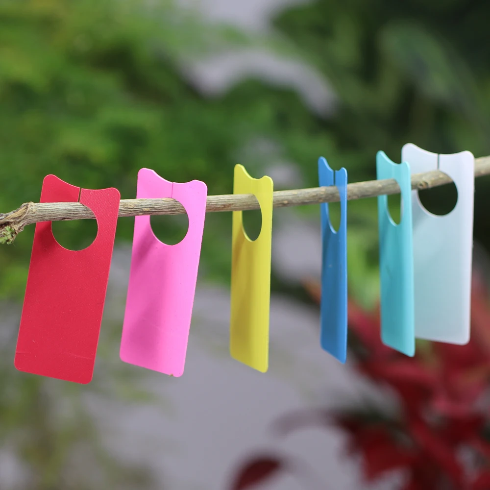 Etiquetas de plástico resistentes al agua para plantas, marcadores de árboles frutales, estacas colgantes para vivero de flores, tipo T, 25-100