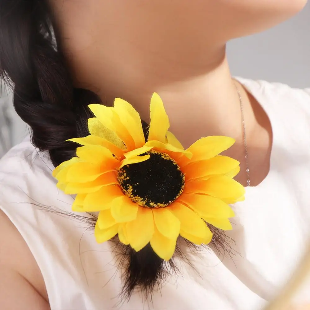 Cloth Simulation Flower Hair Clip Korean Style Seaside Vacation Headwear Sunflower Hairpin Barrettes Headdress Girl Hair Clip