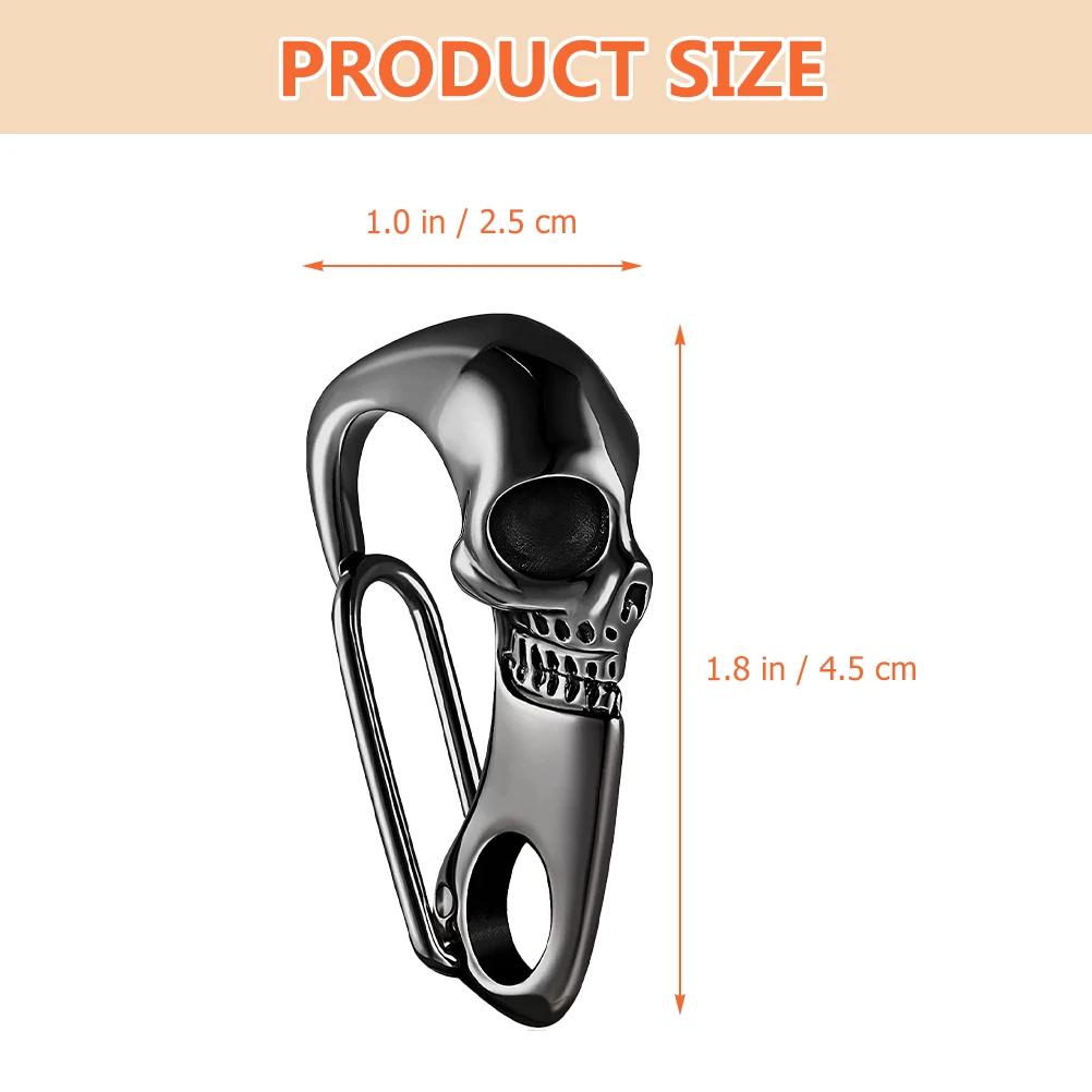 Fashion Halloween Titanium Steel Shrimp Buckle Ring Skull Clasp Carabiner Wallet Chain Hook For Men Women Gift