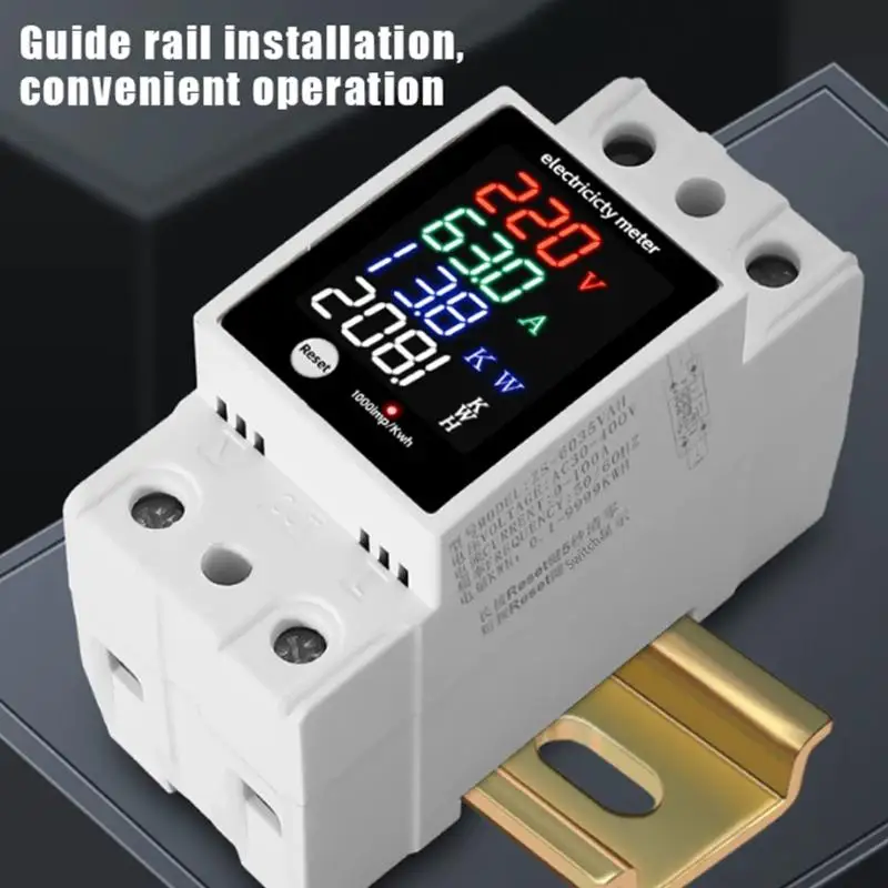ZS6035VAKW Digital Power Meter Din Rail Mount AC30400V Home Energy Usage Monitoring Device Accurate Measurement for Apartments
