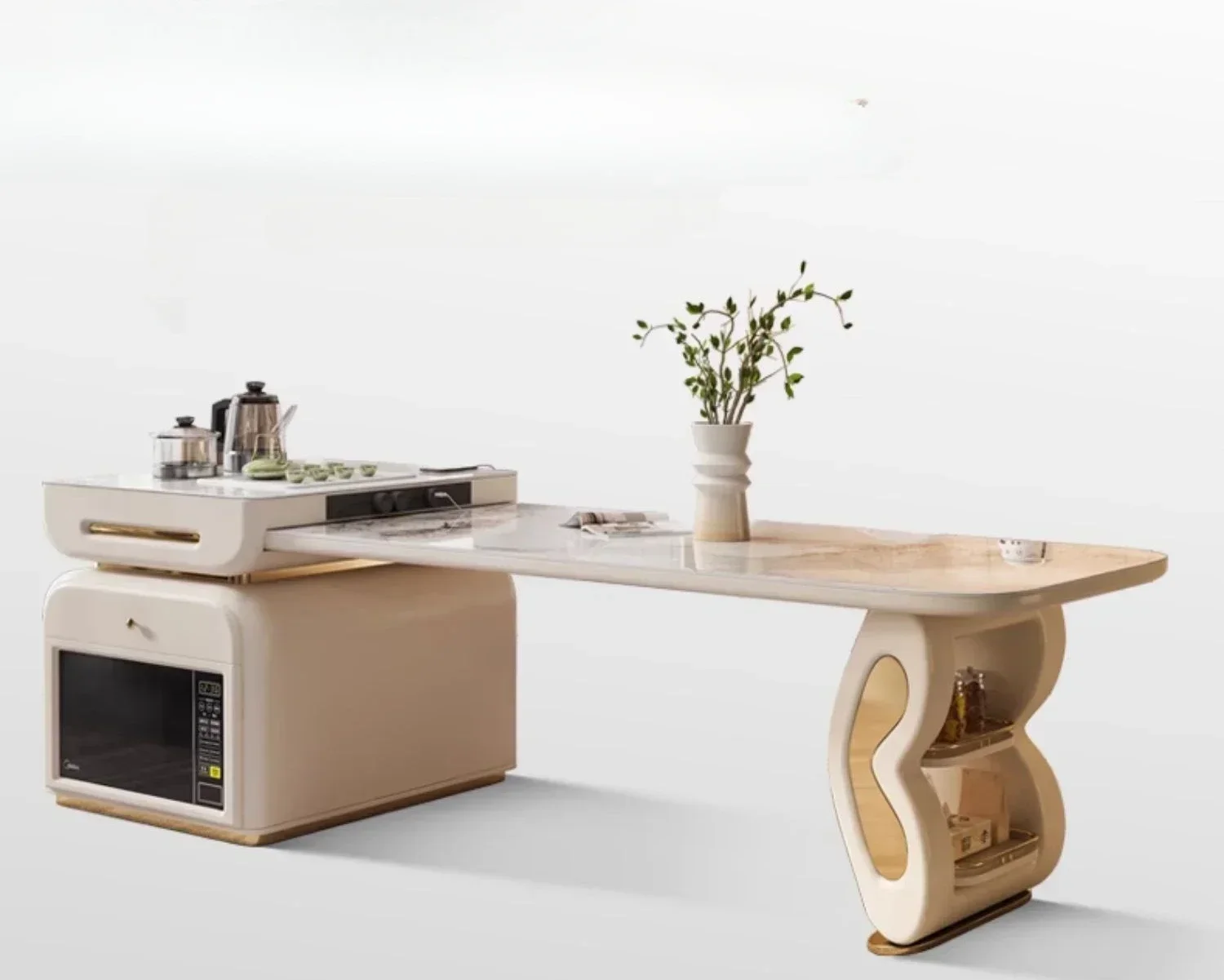 Practical Integrated, scalable, modern, and simple household multifunctional electromagnetic stove folding dining table Sup