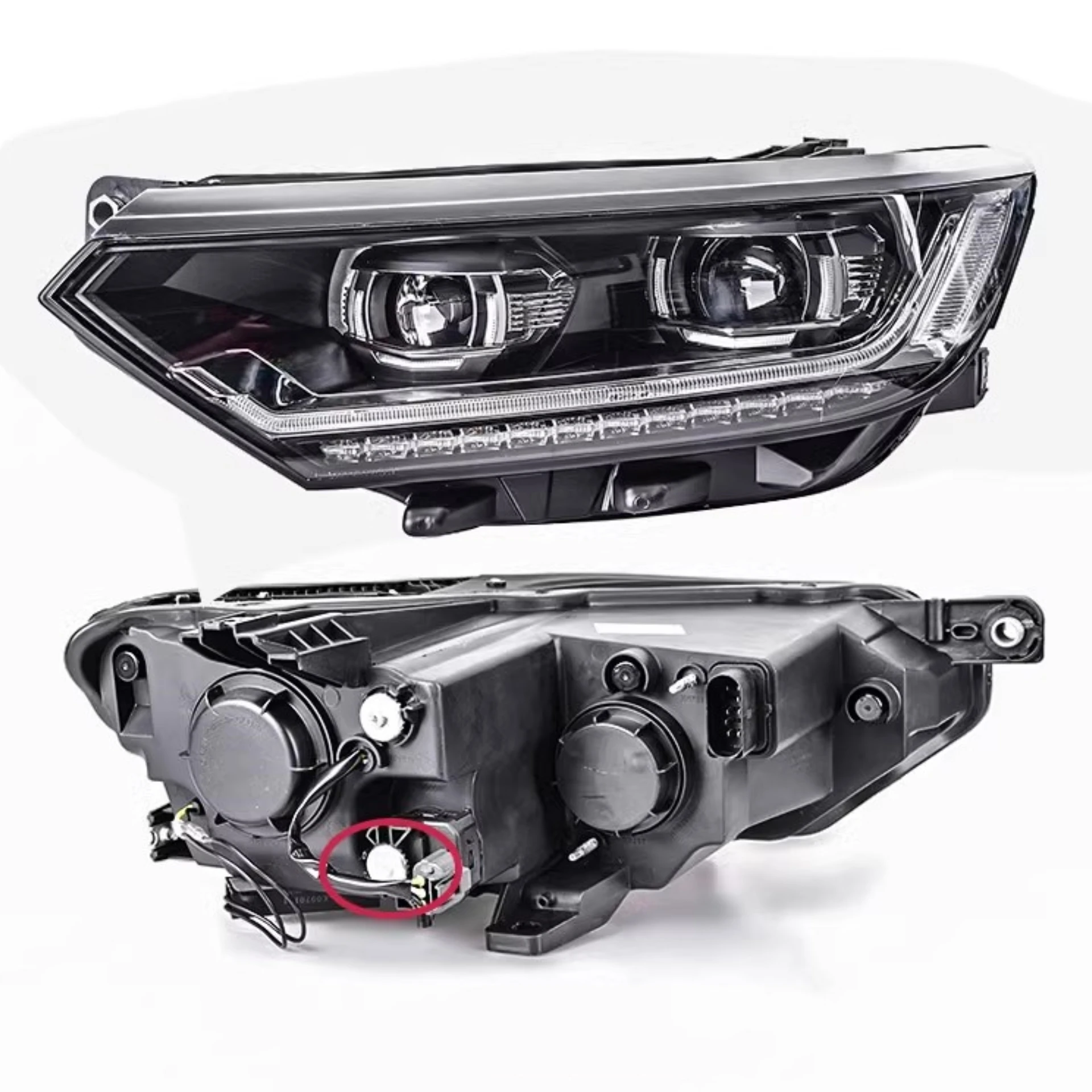 

Headlight Assembly for Volkswagen vw Passat B8 17-19 Upgraded Deluxe Led Daytime Running Light Lens Turn Siganl