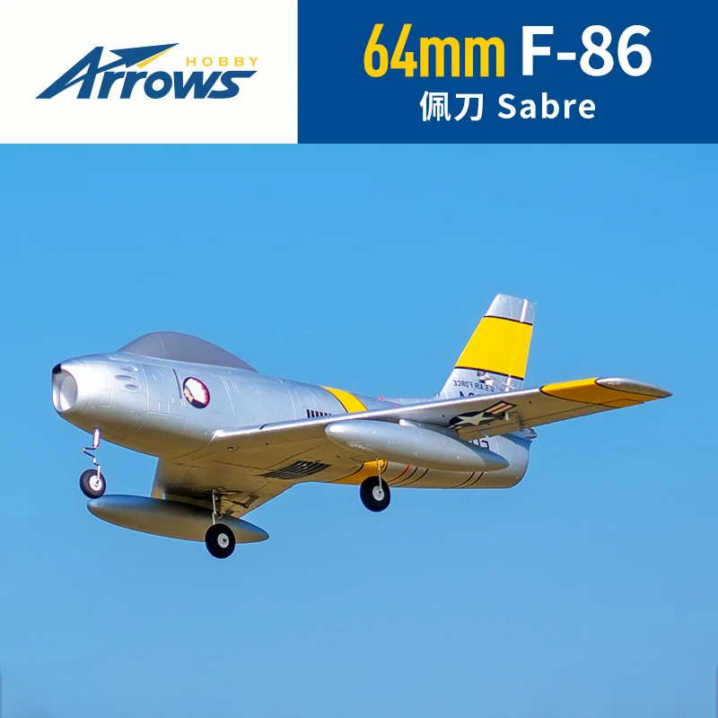 Pfeile F86 64-mm-Kanal-Simulationsmodell, fester Flügel, ferngesteuertes, elektrisch zusammengebautes Hochleistungs-Flugzeugspielzeug für Kampfflugzeuge