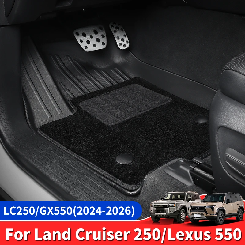 

For Toyota Land Cruiser Prado 250 LC250 2024 2025 Lexus GX 550 Double-Layer Foot Mat Dustproof Waterproof Interior Accessories