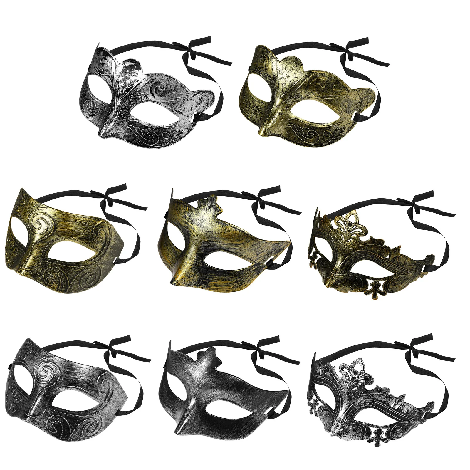 

8 шт. полумаски в римском стиле, легкие винтажные дизайнерские маски для маскарада на Хэллоуин для взрослых, полумаска для косплея