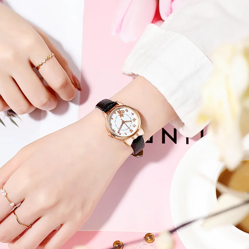 2025 Kids Watch Cat Quartz Watches Clocks Girls Gift Cute Cartoon WristWatch Luminous Pointer Children Watches for Women