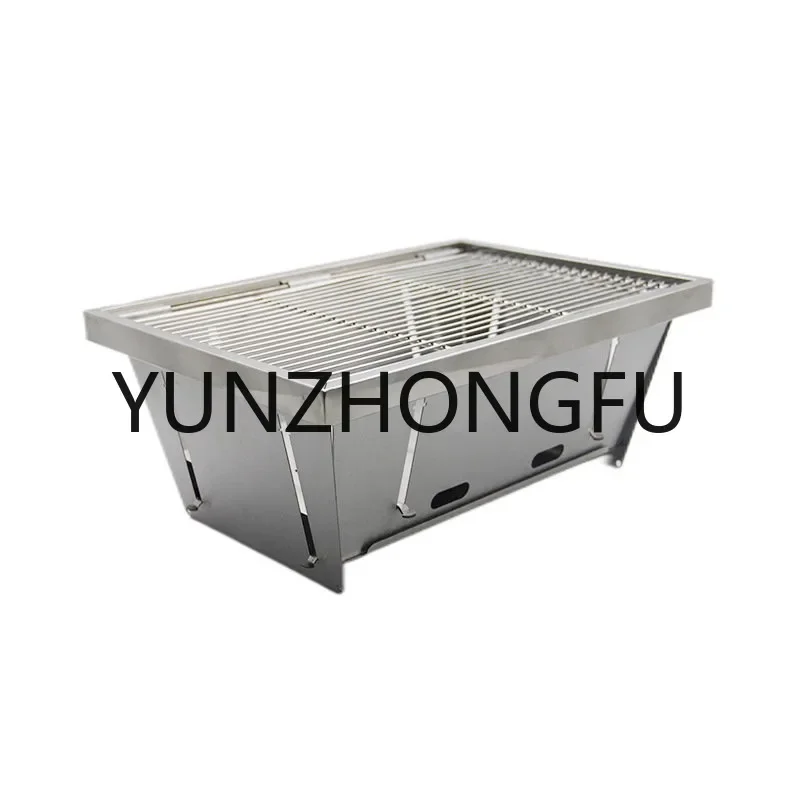 

304 Stainless Steel Barbecue Grill Portable Outdoor Stove IGT Table Stove Folding Camping Firewood Stove Barbecue