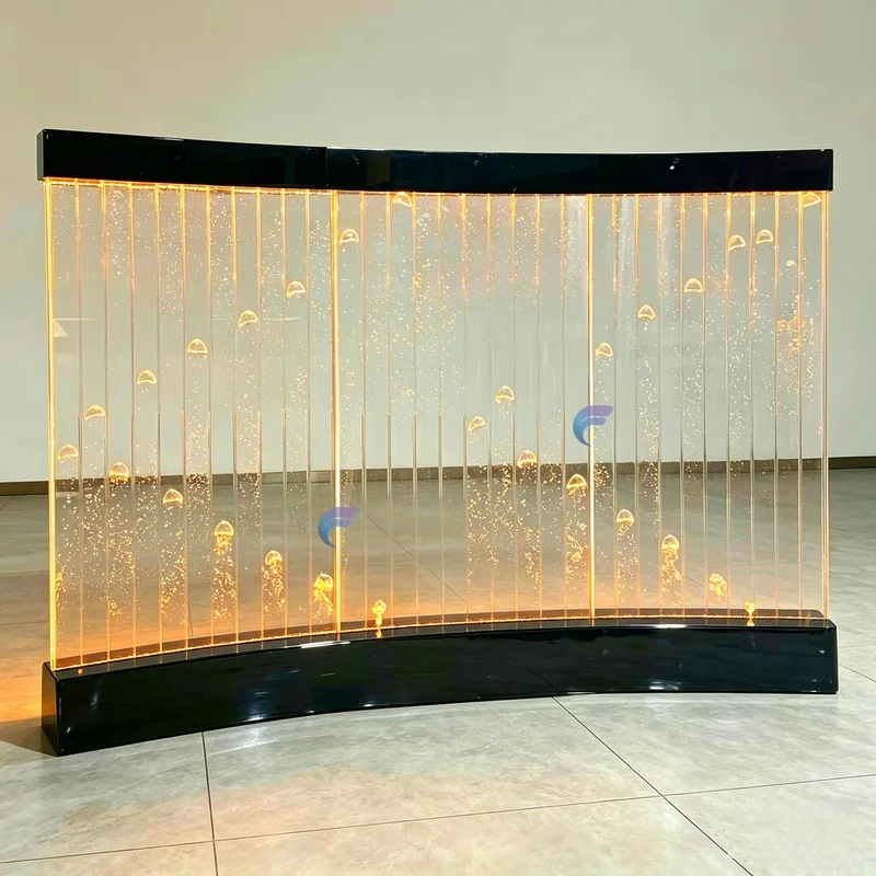 custom.Acrylic LED Bubble Panel Rectangle Floor Mount Modern Home Decor Indoor Living Room Feature