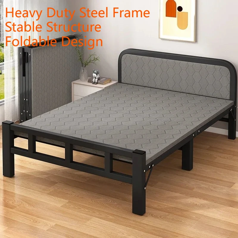 Multi Size Foldable Bed Indoor Bunk Foldable Beds 1 Person Adults Bedroom Bed Frame Adult Sleeping Klappbett Camping Equipment