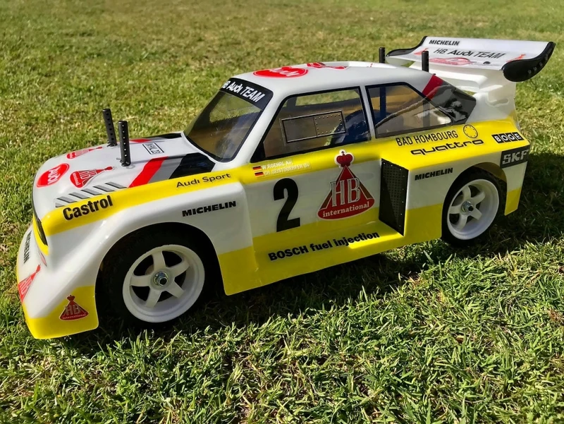 TC089 1/10 Aoudi Quattro S1 Rally Body Car shell 190mm W/Rear Wing and Stickers for RC Drift Chassis Tamiya Kyosho hsp Yokomo