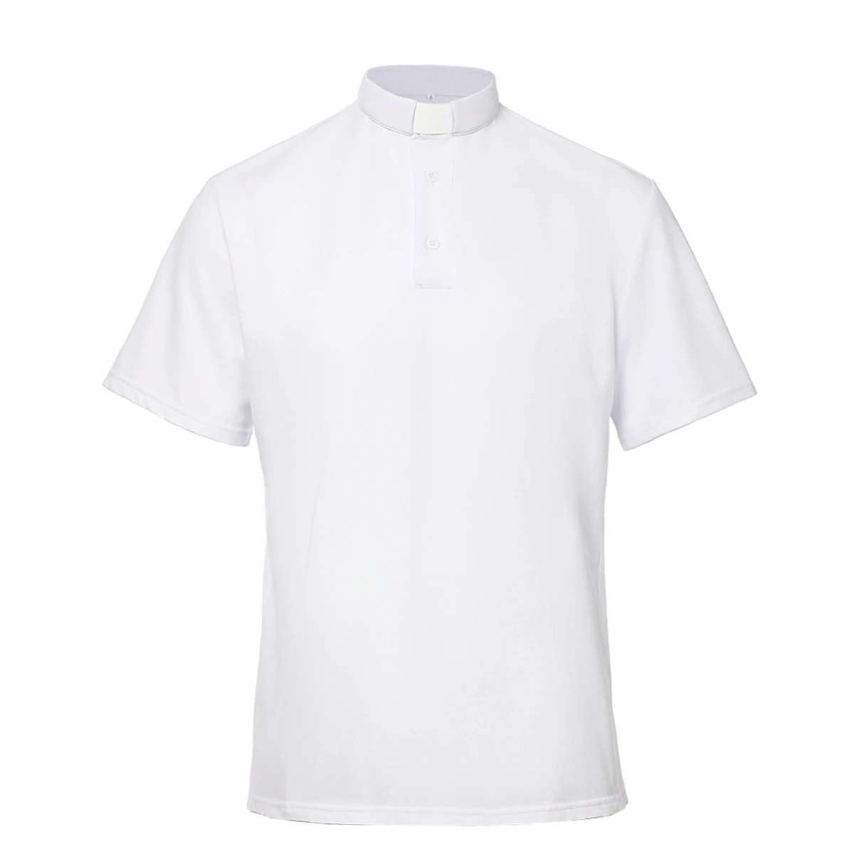 قميص بولو رجال الدين ذو ياقة علامة تبويب بأكمام قصيرة قميص وزير القس الواعظ