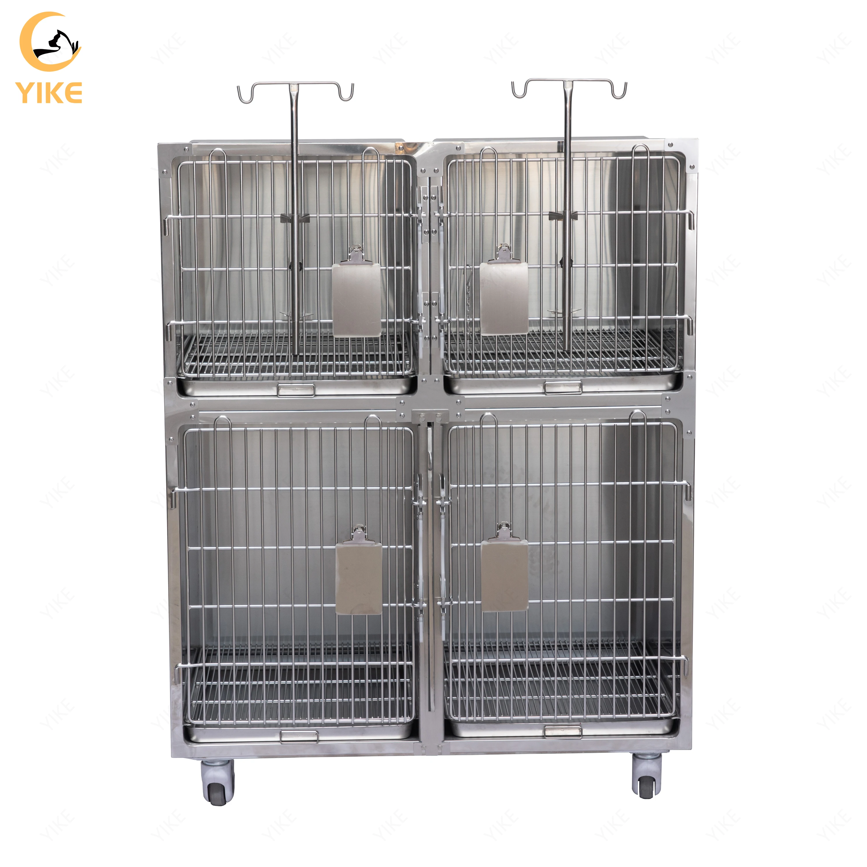 YIKE Professional Pets Hospital Veterinary Cages Stainless Steel Modular Crates Dog Cage
