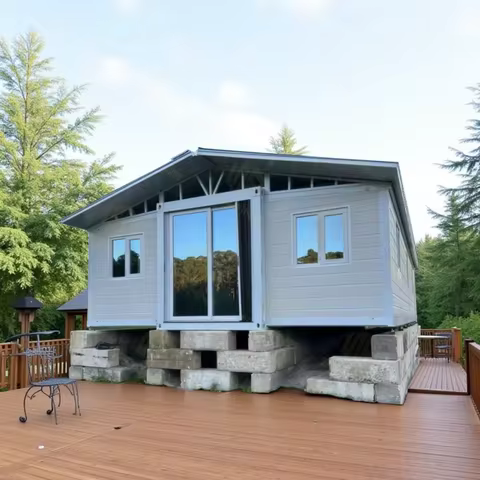 Luxury Expandable Container House 40ft Spa Bathroom Rooftop Deck High-End Retreat Mobile House Tiny Home Hot