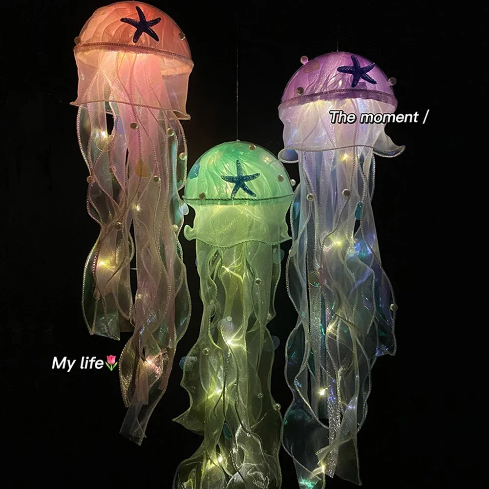 Jellyfish Lamp Portable Flower Lamp Girl Room Atmosphere Decoration Lamp Bedroom Night Lamp Home Decoration Birthday Gifts