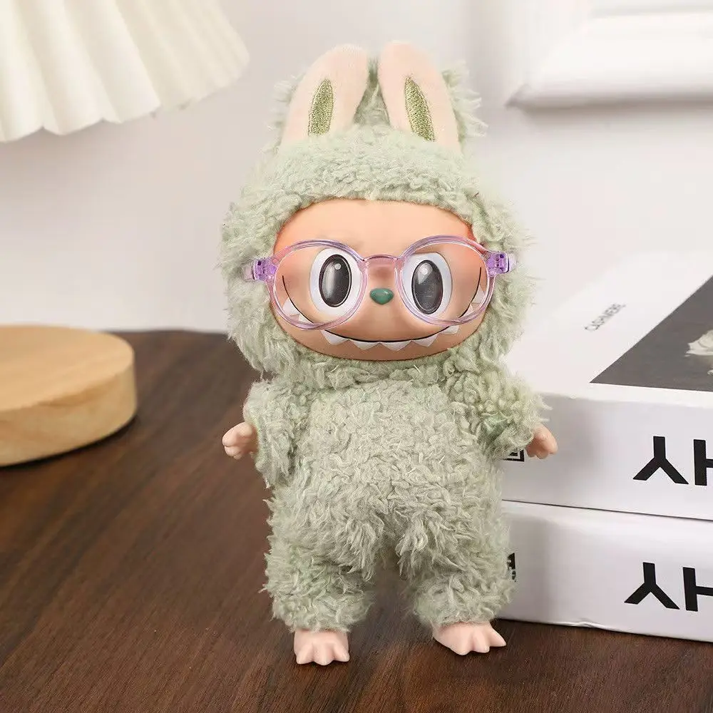 for 17cm labubu Glasses 6.5cm Transparent Plastic Glasses For 1/8 1/6 1/4 BJD for Labubu MSD SD Plush for EXO Doll sunglasses