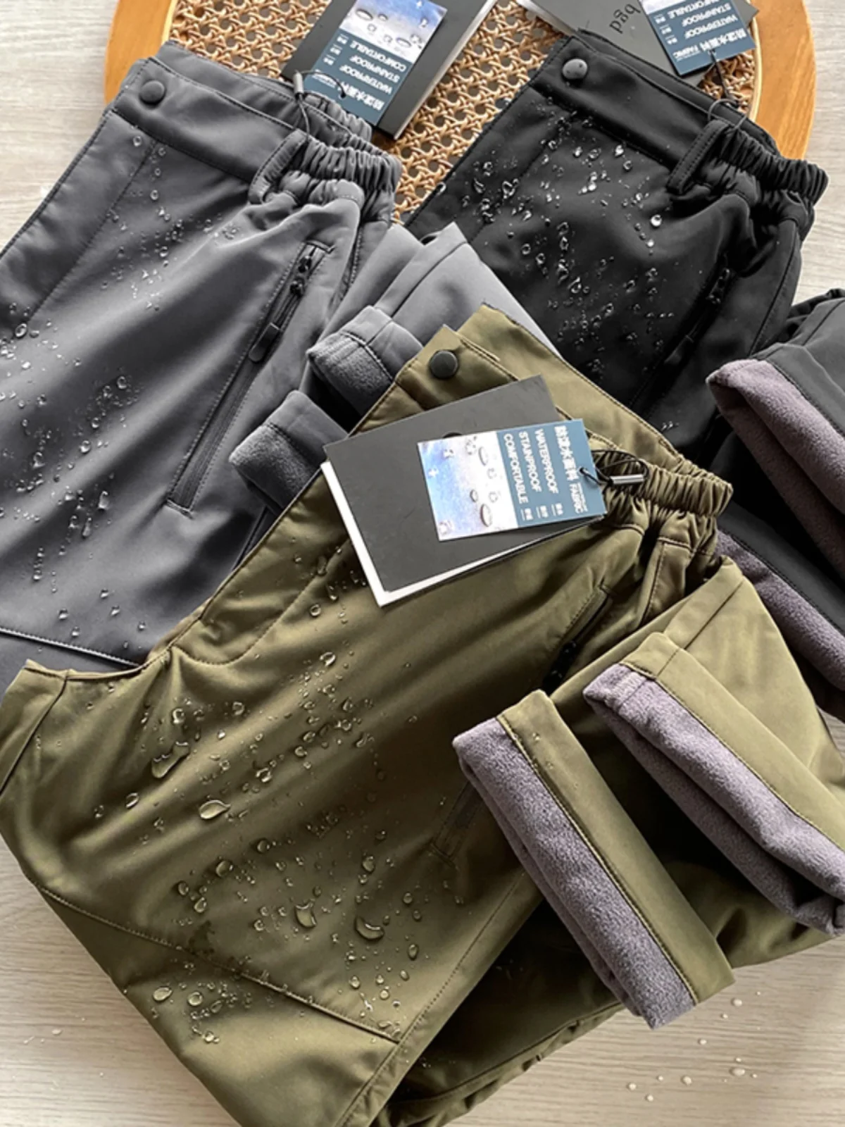 

Outdoor Profional Windproof Waterproof Fce Lined Soft ell Men's Casual Sports Warm Trousers for Winter 9507