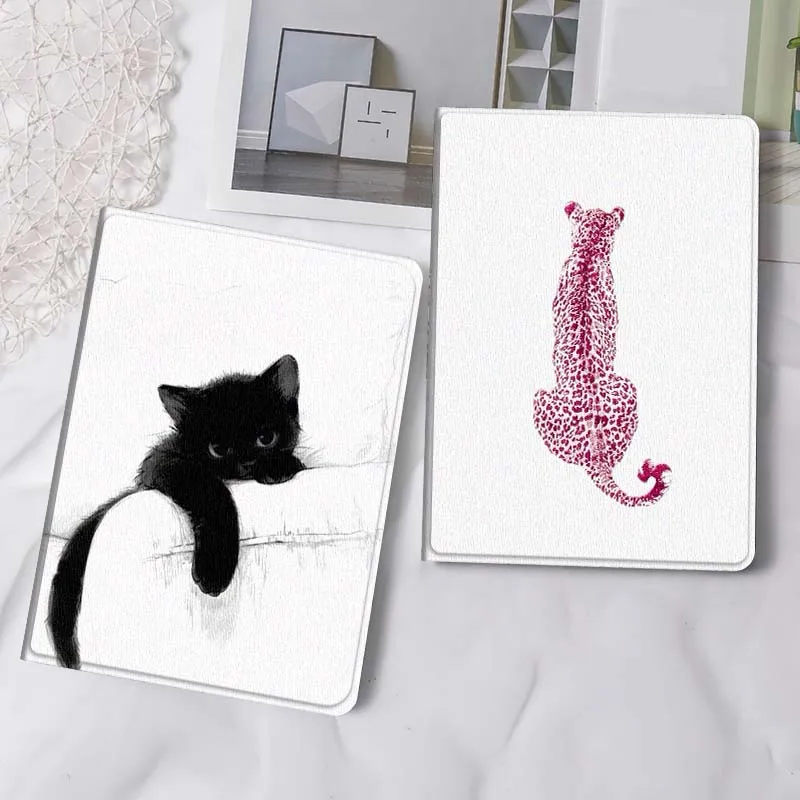

Black Kitten Sofa Art Tablet Case For Samsung Tab Galaxy S6 S11 A A7 A8 A9 A11 10.1 10.4 10.5 Plus Lite Gift