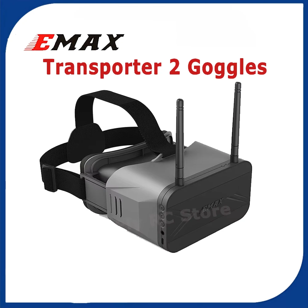 Emax Transporter 2 Goggles With Dual Antennas 5.8Ghz 4.3 Inches FPV Glasses Tinyhawk Goggle Glasses for RC FPV Racing Drone