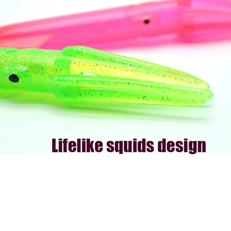 Señuelos de pulpo goma suave coloridas para arrastre atún - imagen 2