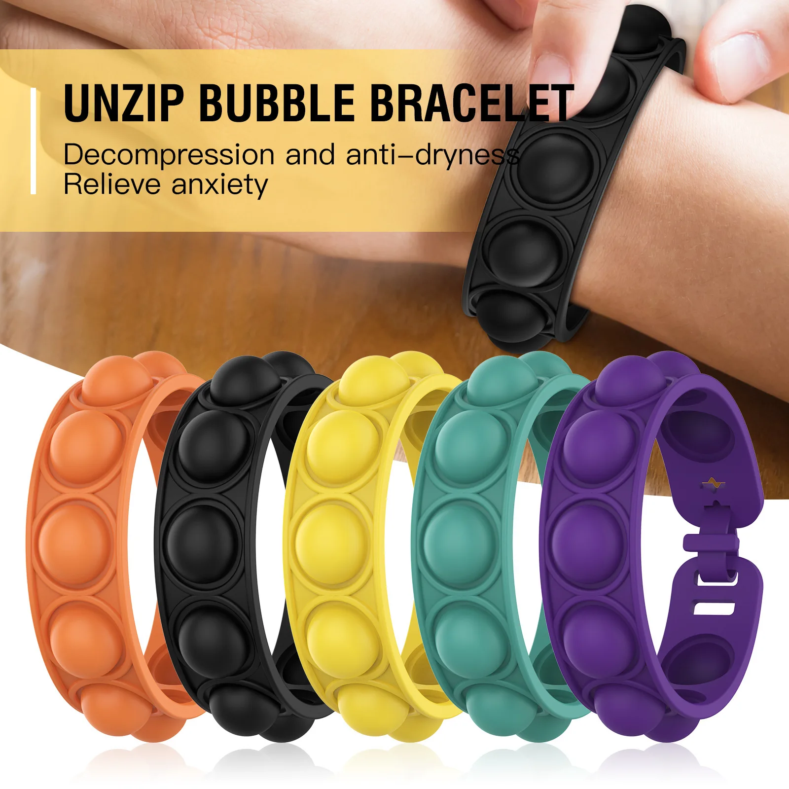 Bracelet Push Bubble Decompression Bracelet Press Pop Decompression Bracelet Watch Fidget Toys for Anxiety New Hand Ornament