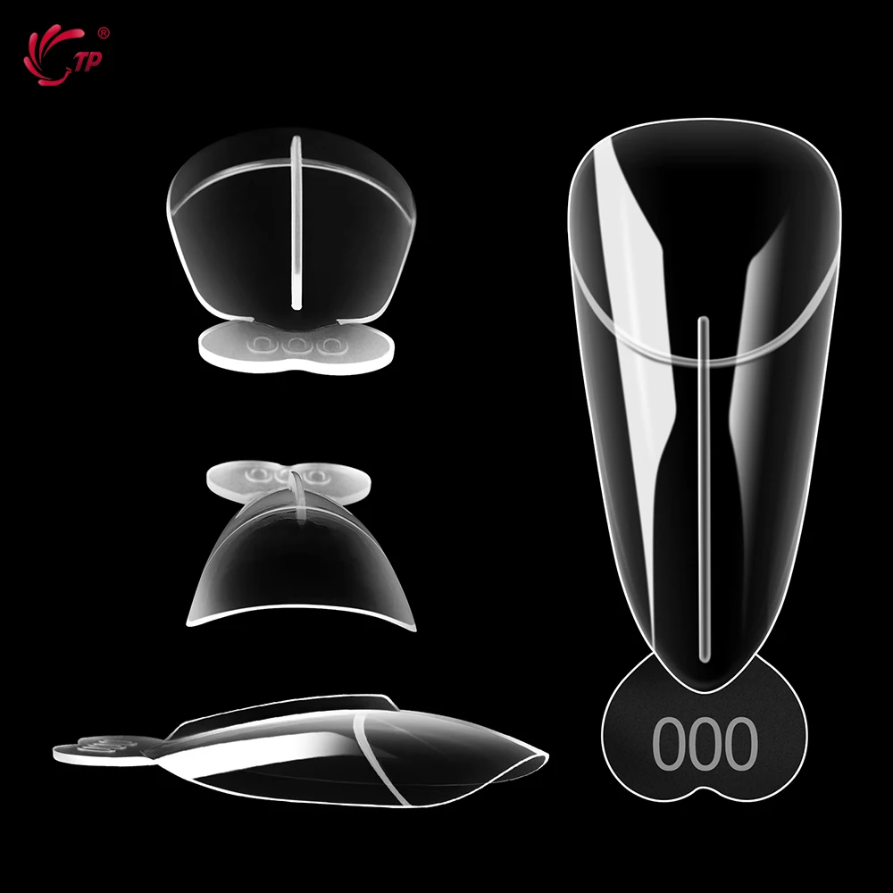 TP French Nail Forms Dual Form System Nail Extensions Mold 14 Sizes With Inner French Line Reusable Tips Nail Builder 140Pcs