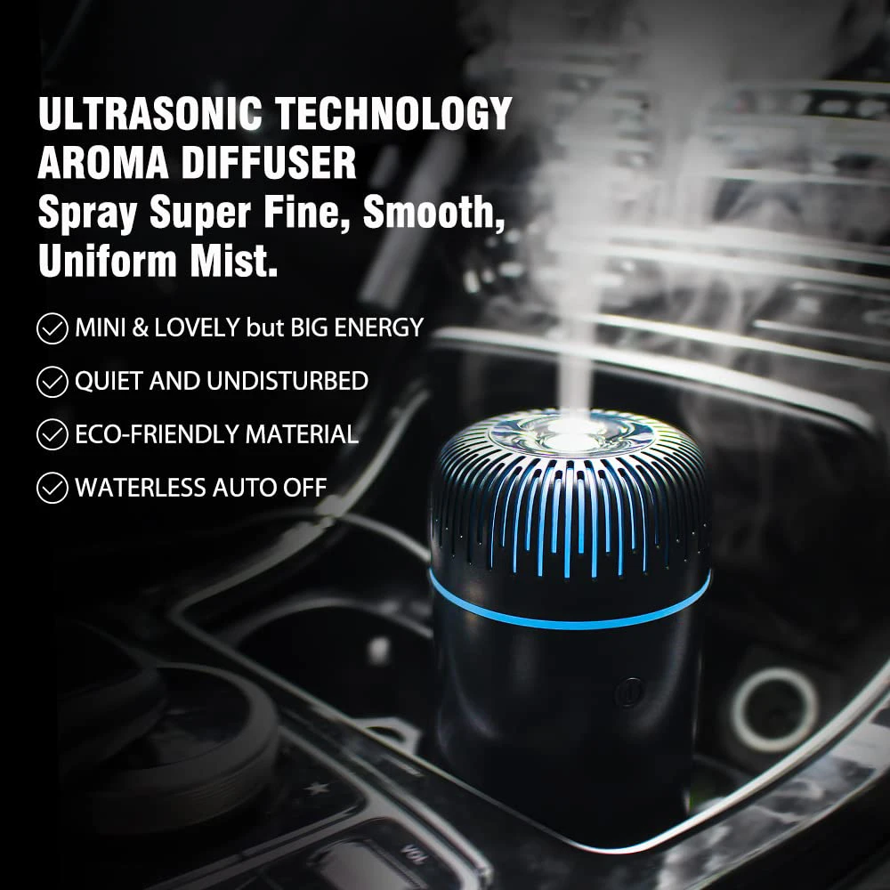 Car Aroma Diffuser Perfume Air Humidifier Ultrasonic Essential Oil Diffuser Aromatherapy For Auto Bedroom Car Air Freshener