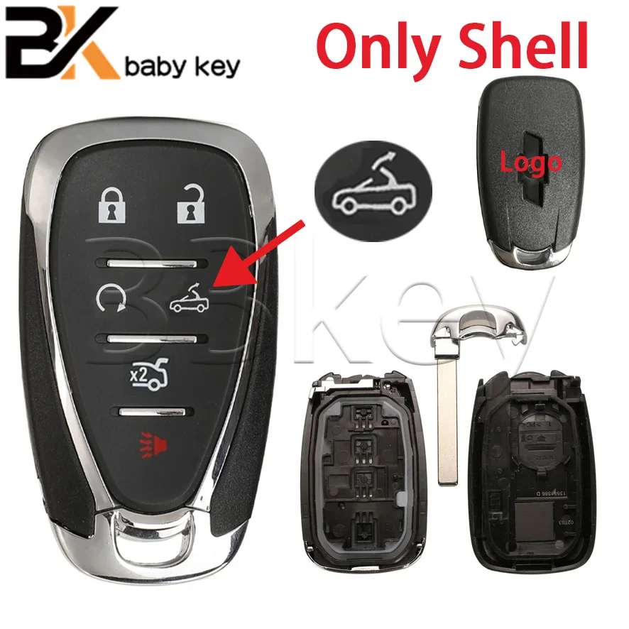 BB Key For 6 Button Smart Remote Car Key Case Shell For Chevrolet Camaro Cruze Equinox Malibu Spark Traverse 2016 2017 2018 2019