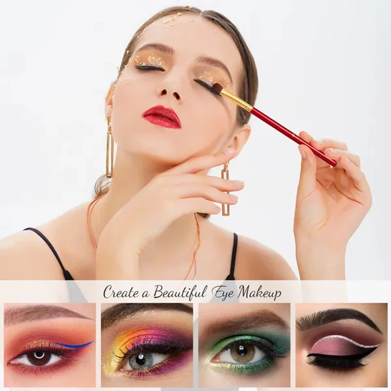 DUcare 6pc pędzle do cieni do powiek z przenośną obudowa z tworzywa sztucznego makijaż zestaw pędzli do powiek brwi Eyeliner do rzęs mieszanie kosmetyków pędzle