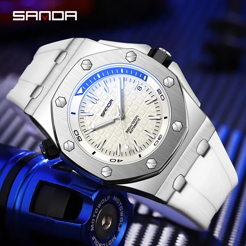 SANDA Top Brand Sports Men Mechanical Wristwatch Luxury Automatic Watch Men\'s Stainless Steel Waterproof Clock