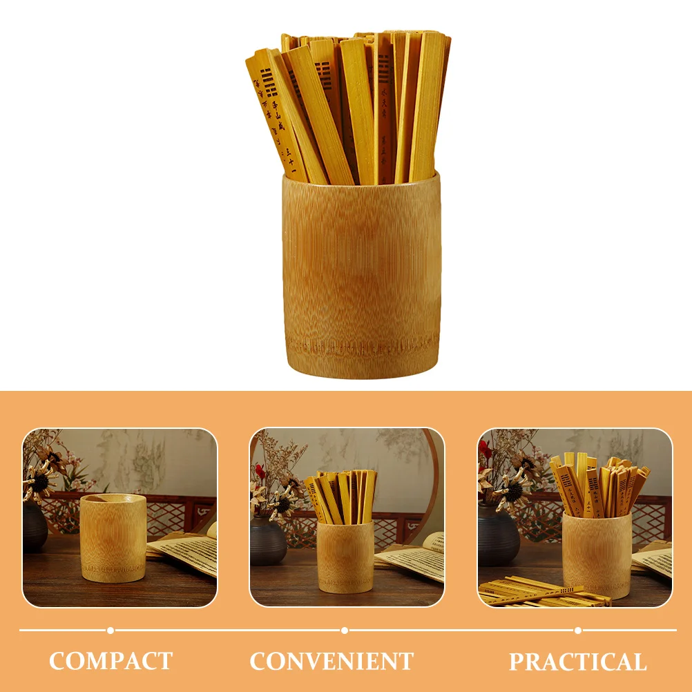 1 Set Chinese-Style Divination Sticks Bamboo Bucket Kit For Fortune Telling Game Props Traditional Tool Spiritual Home