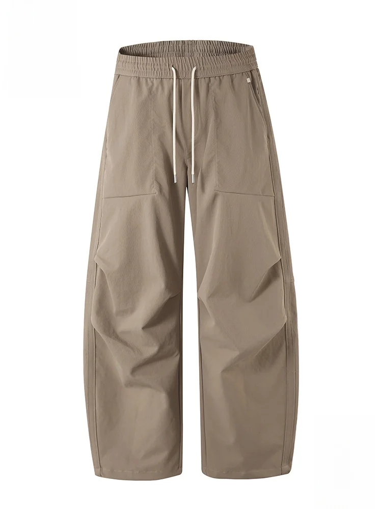 

PaulFrank Men's High Street Casual Pants Dra Straight Leg Pure Color American Sle Autumn Simple Trousers