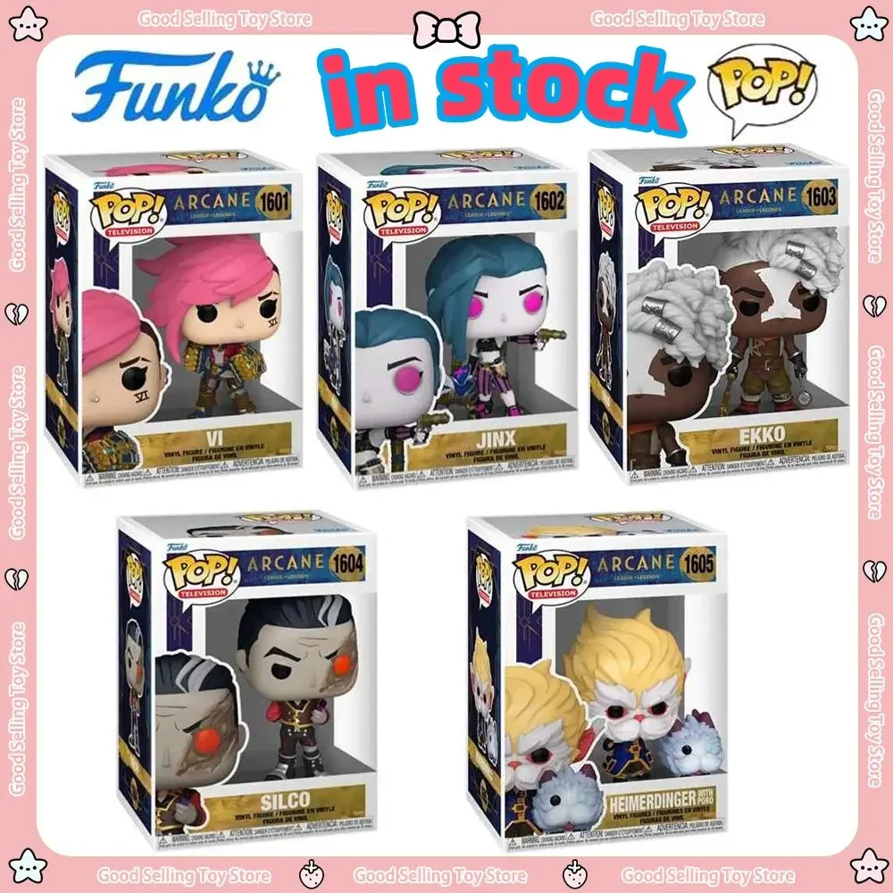 Funko Pop Original Anime Figure 10cm League of Legends Jinx Vi Action Figure Q Version Pop Model Doll Gift Toys Christmas Gifts