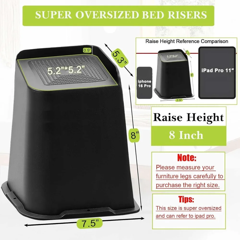 رافعات سرير 1 بوصة، 2 بوصة، 3 بوصة، 4 بوصة، 6 بوصة، 8 بوصة شديدة التحمل، رافعة أثاث كبيرة الحجم لأريكة الأريكة وطاولة الكرسي F #2