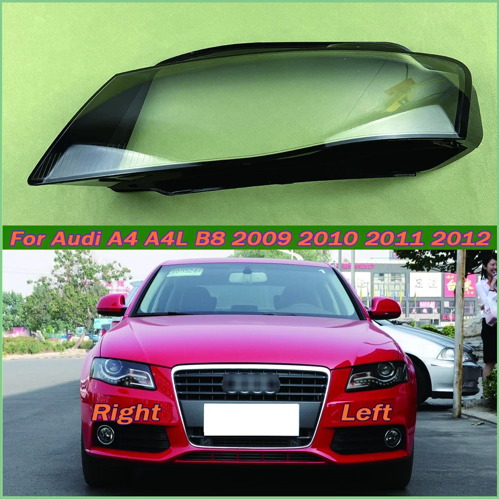 

For Audi A4 A4L B8 2009-2012 Headlamp Cover Lens Transparent Lamp Shade Headlight Shell Plexiglass Replace Original Lampshade