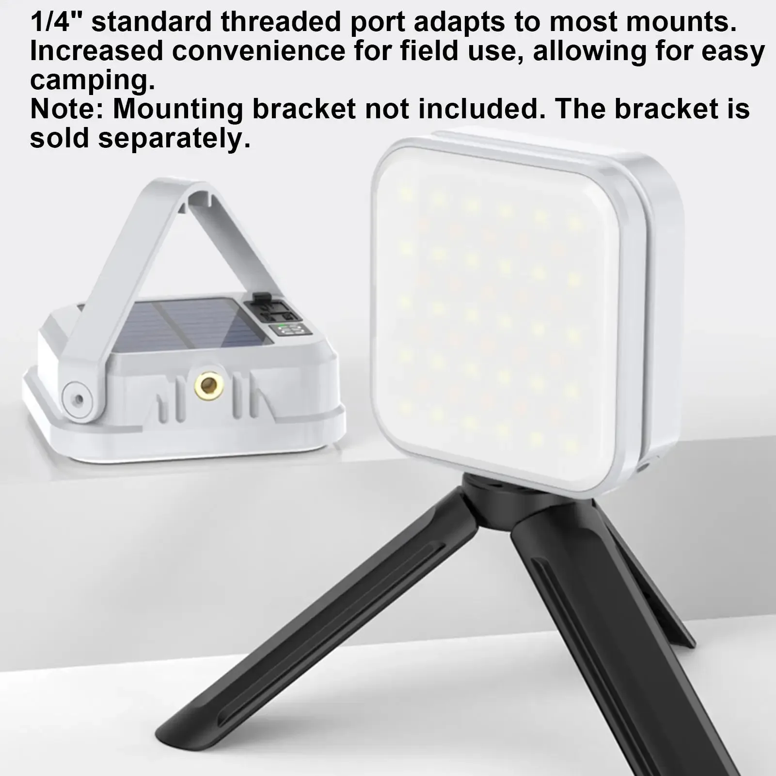 Solar Camping Light USB Solar Rechargeable Lamp for Camp Handled Lamp with LCD Battery Display for Courtyard Fishing Climbing