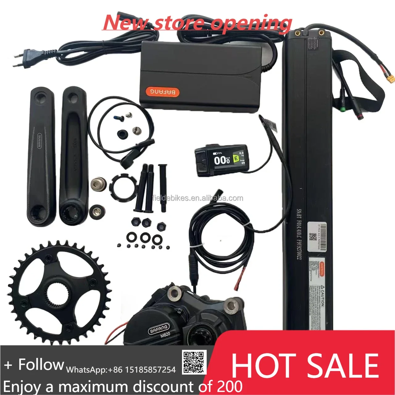 

LCE930 Matched Bafang M820 43V 250W Mid Drive EBike Motor E Bike Electric Cargo Bicycle Conversion Kit BTF014 43V 410Wh Battery