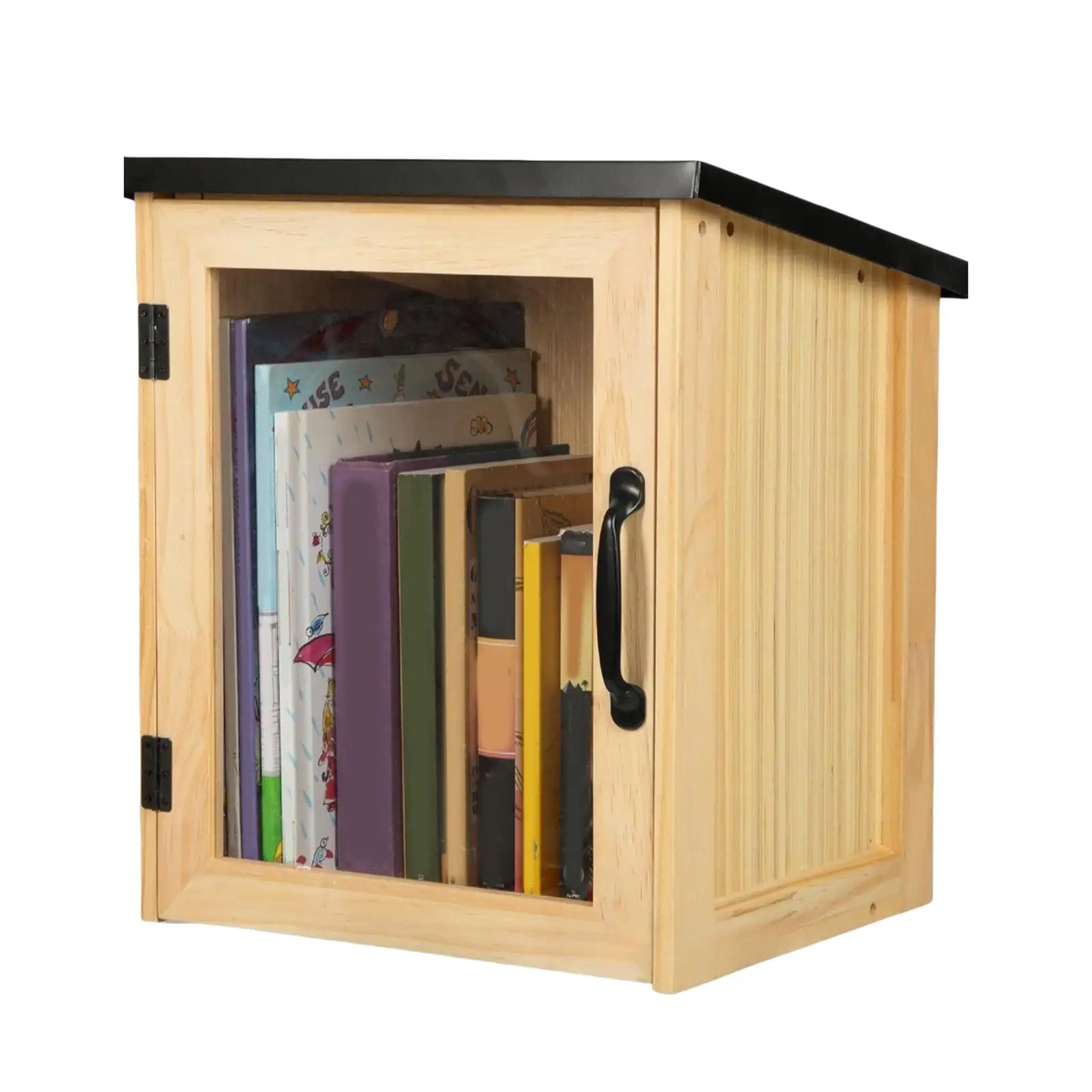 Library Box Book Display Case Tabletop Display Case Transparent Window Storage Box Tiny Library