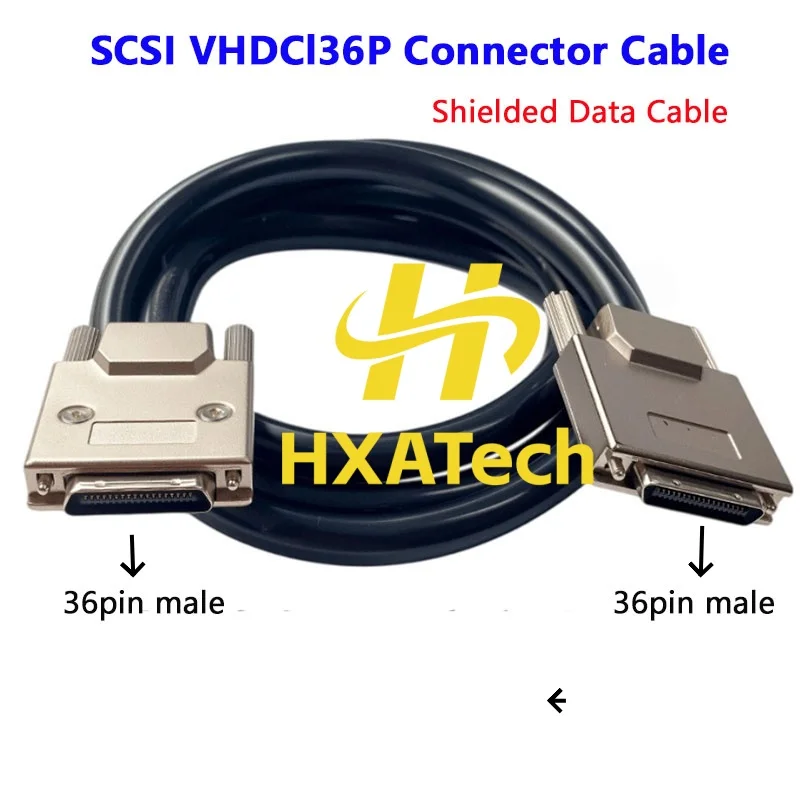HXATech - SCSI VHDCl36P Connector Cable with metal casing Full Copper Core mini36P Shielded Data Cable male to male