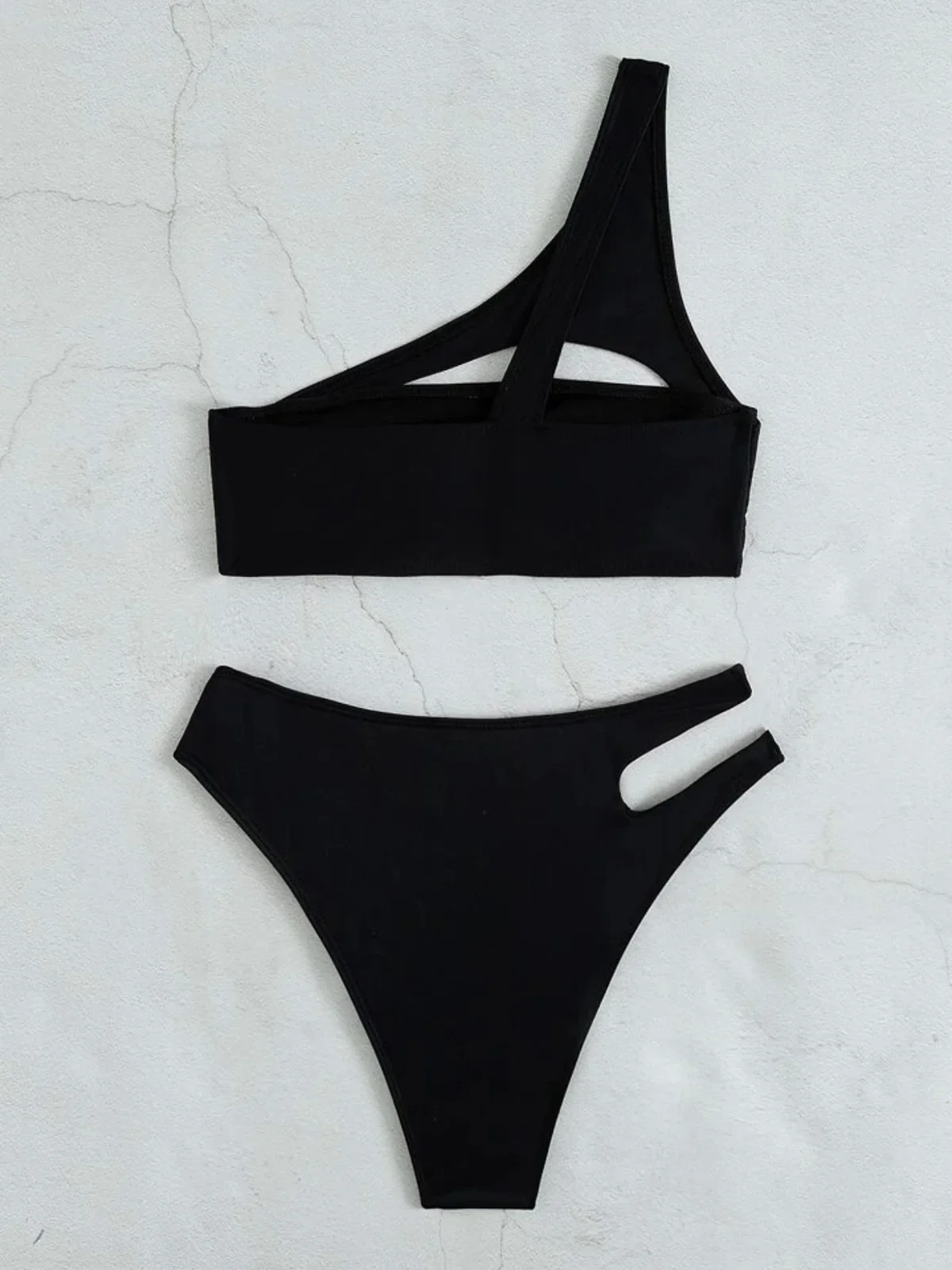 Bikini Sexy de cintura alta con un hombro recortado, traje de baño para mujer, traje de baño para mujer, conjunto de Bikini de dos piezas, bañador, traje de baño para nadar K4166