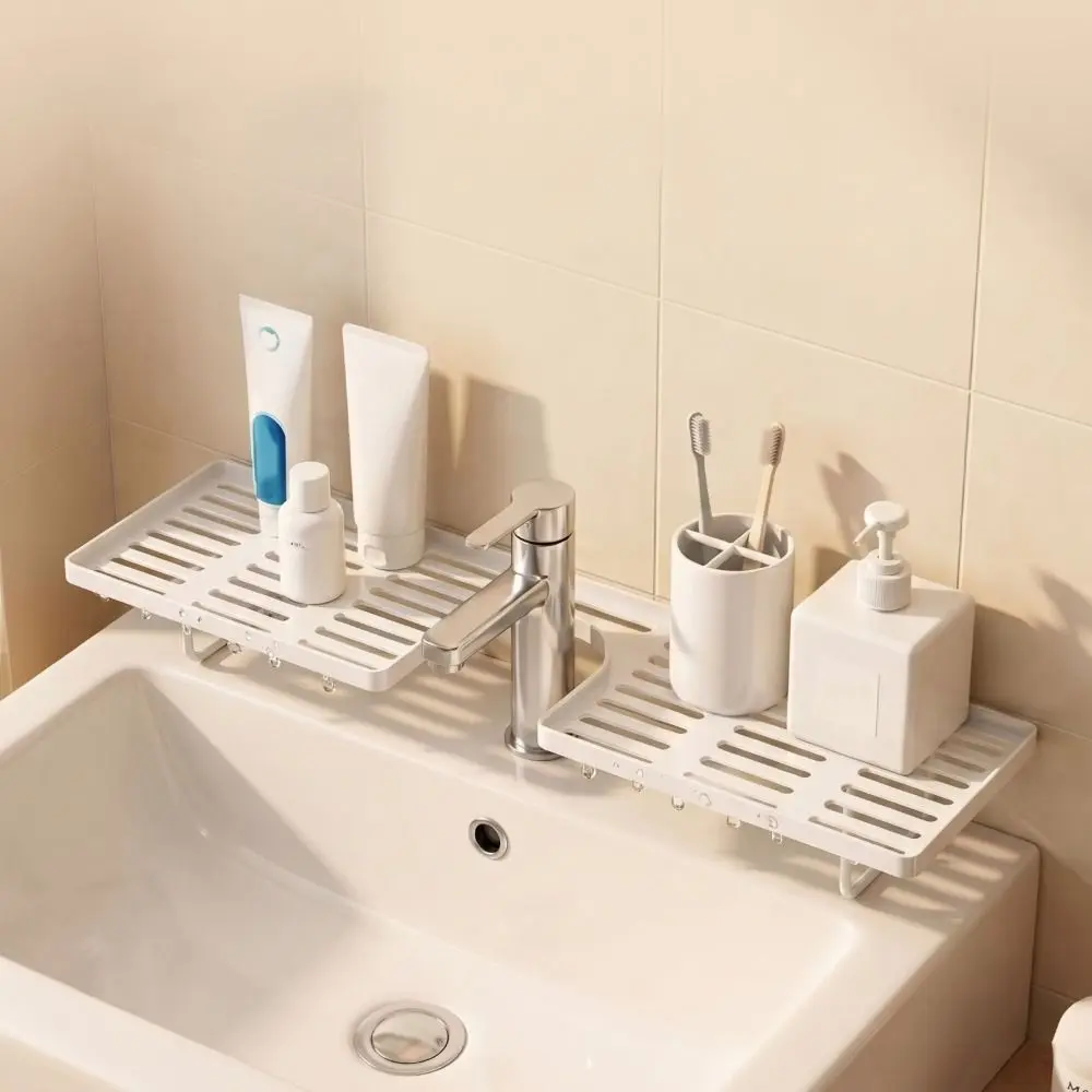 Fashion Universal Bathroom Storage Rack Mesh Non-punching Kitchen Drainage Holder Water Drainage Sink Shelf Box Kitchen