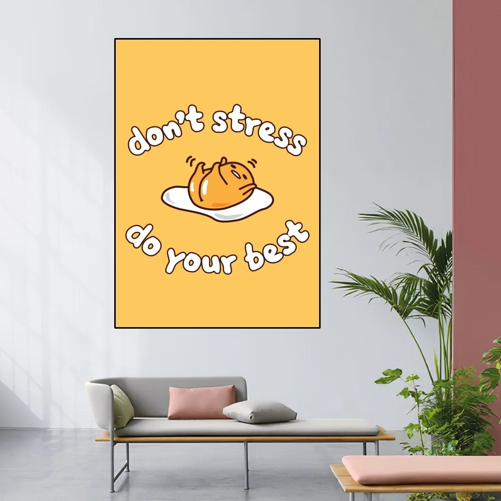 MINISO Gudetama Kawaii Poster Home Room Decor Livingroom Bedroom Aesthetic Art Wall Painting Stickers