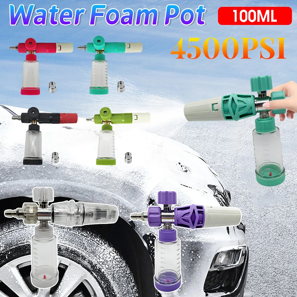

100ML Soap Foam Spray Bottle with 1/4 Inch Quick Connector 4500PSI Pressure Washer Gun Water Foam Pot Car Wash Accessories