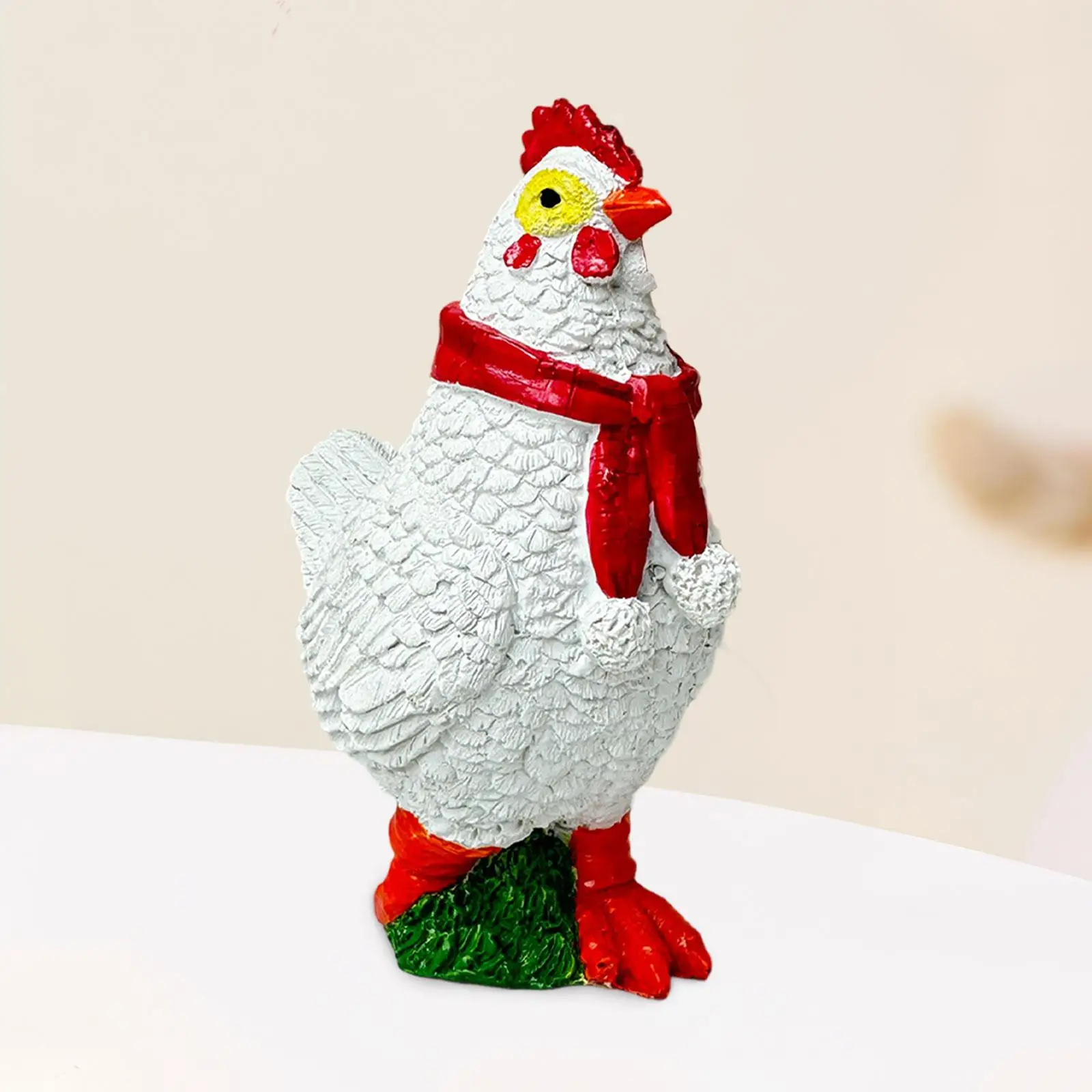 

Christmas Chicken Statue Crafts Garden Sculpture for Lawn Landscape Balcony