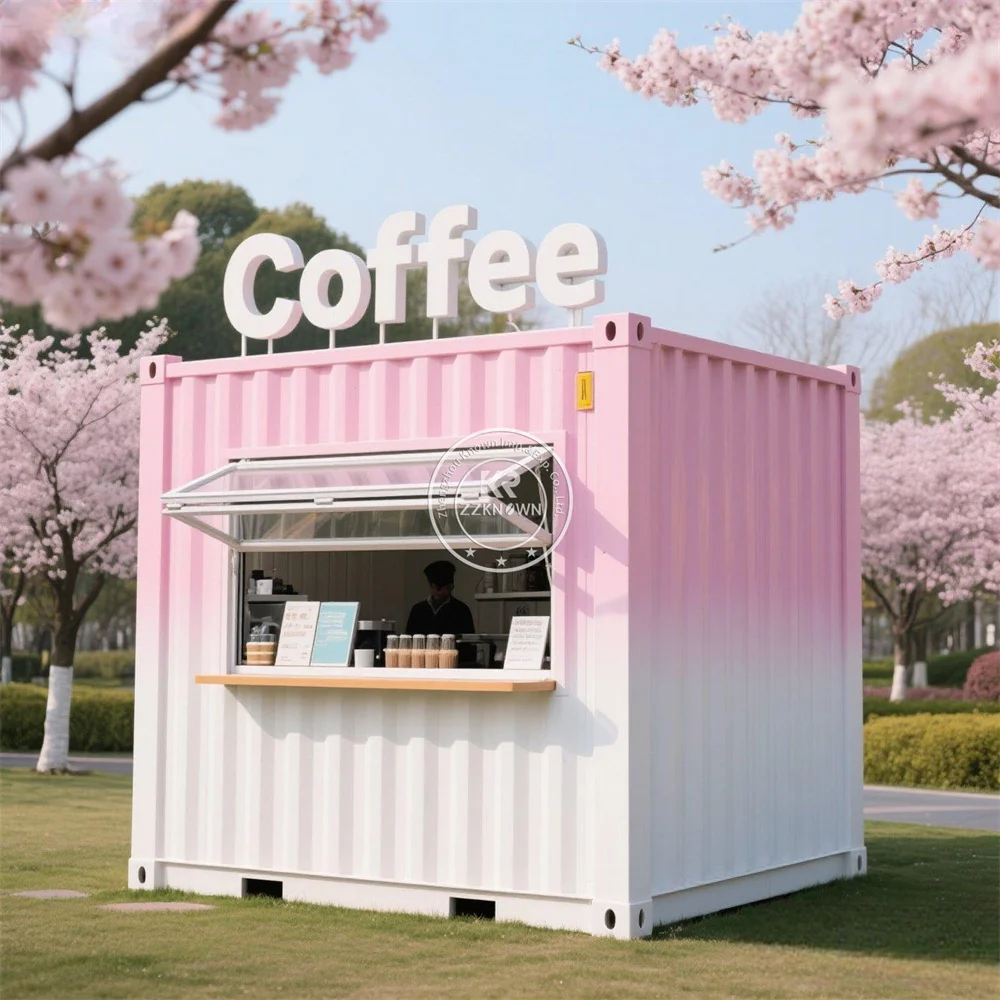 

Portable Modern Container Bar Customized Mobile Outdoor Prefabricated Restaurant Container Coffee Kiosk Caravan Camping Trailer