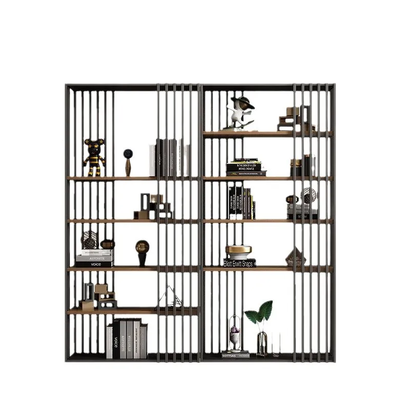 

Solid wood bookshelf partition cabinet model room shelf industrial style display office partition shelf tea