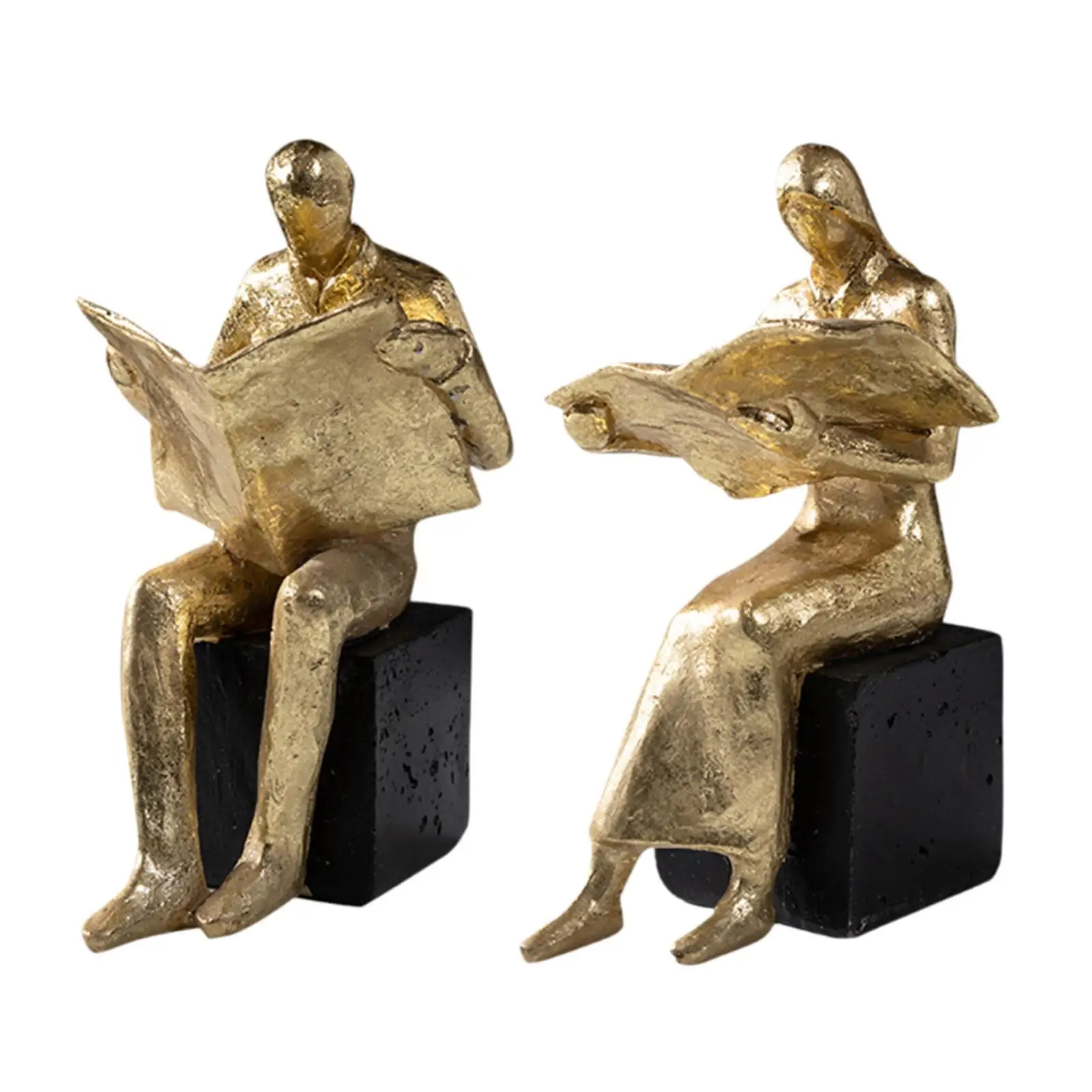 Figurina di lettura Fermalibri in resina Figura d'arte moderna per scaffali Soggiorno