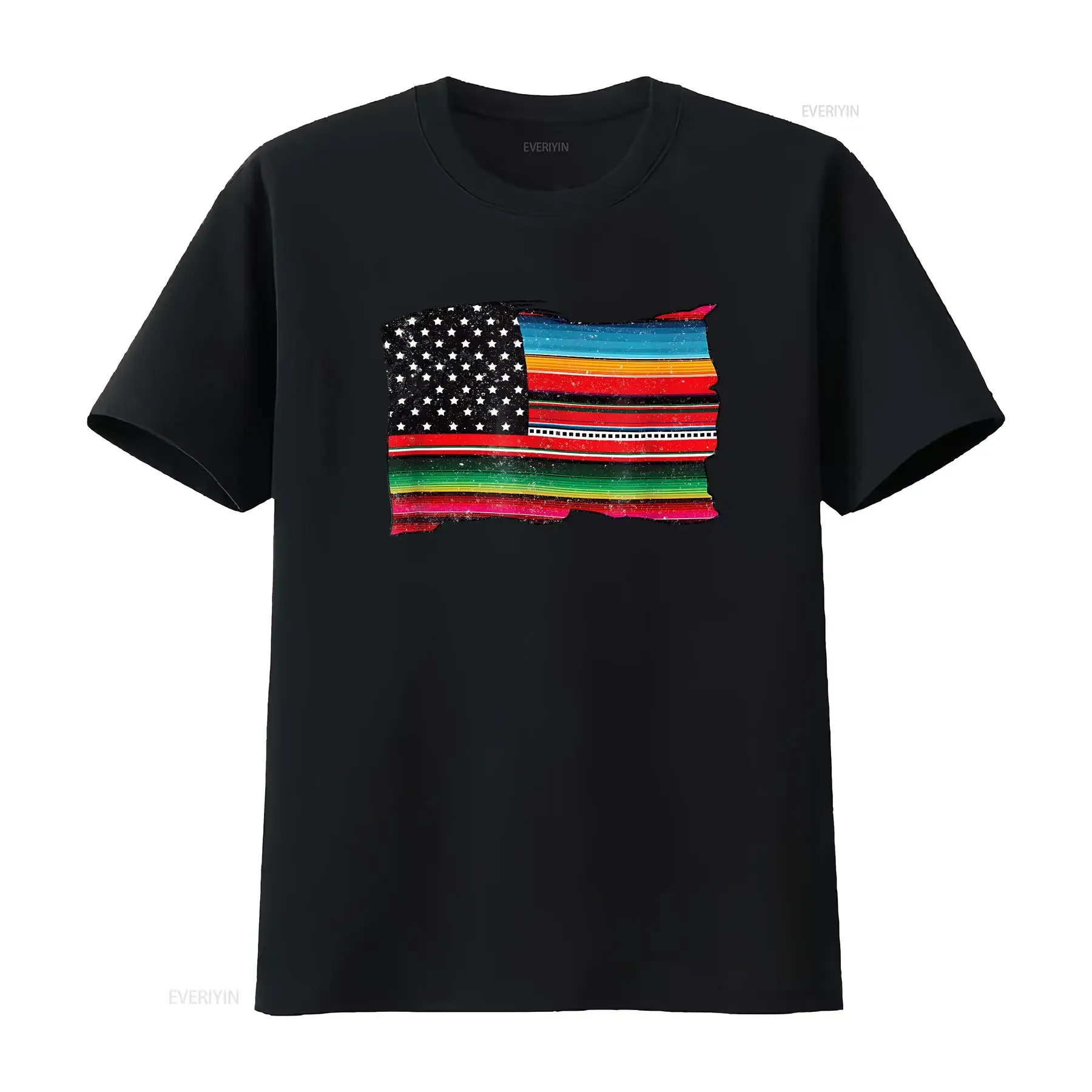 

Mens Mexican American Chicano Sarape Flag T Shirt vintage Washed Stretched Comfortable graphic Soft Stylish Casual Unisex