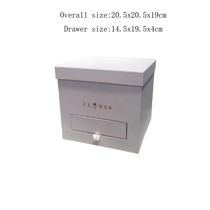 Square Drawer Gift Box With Lid Valentine\'s Day Wedding Flowers Cosmetics Packing Cardboard Carton Florist\'s All-purpose Boxes