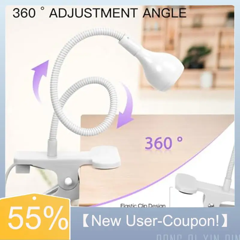 A60T New Portable Home Nail Lamp Nail Curing Lamp For Gel Polish With Black Gooseneck And Clip